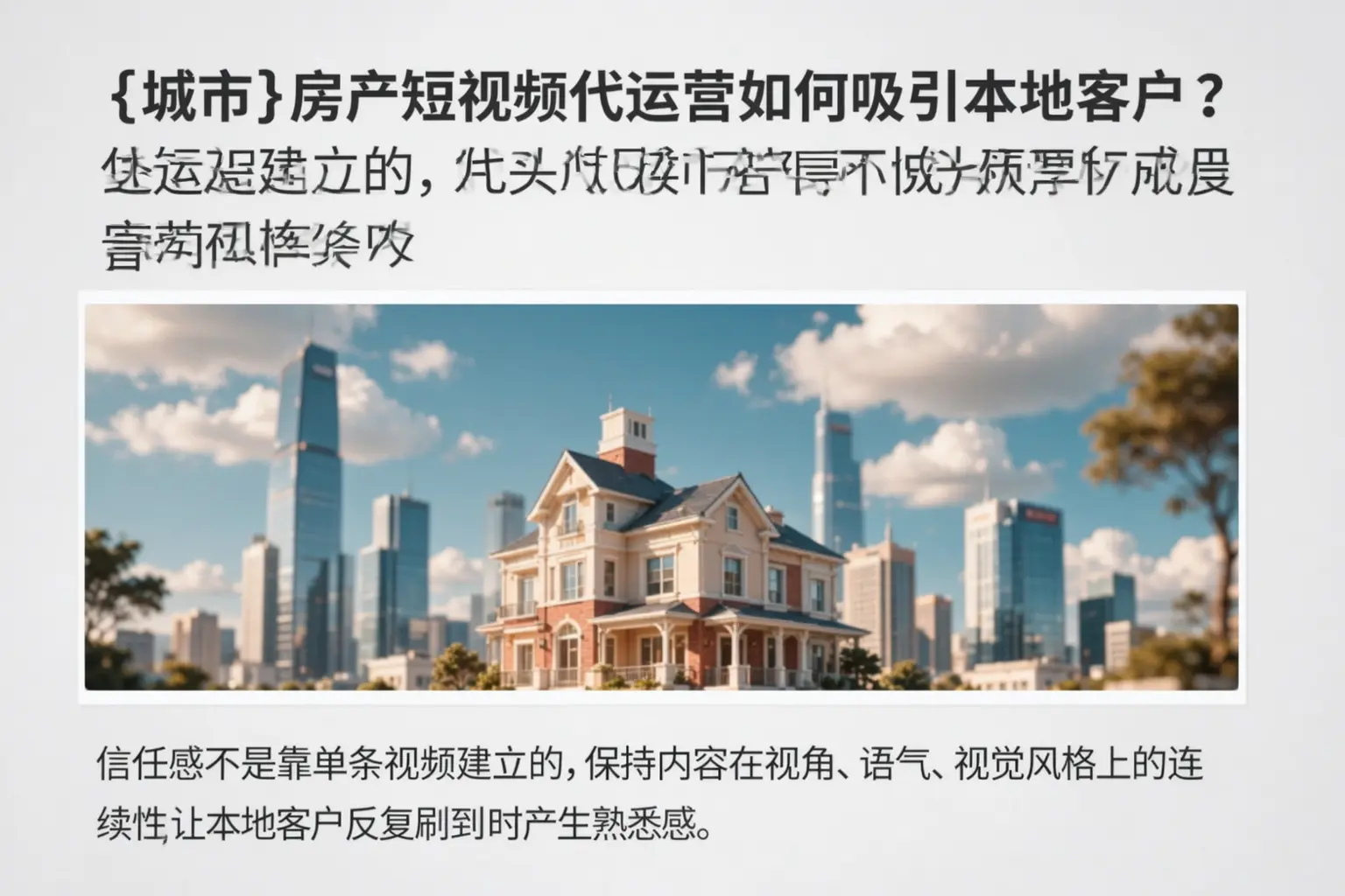 裕安房产短视频代运营如何吸引本地客户?